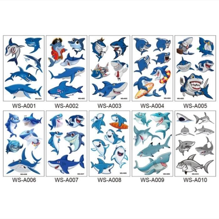 5 Planches De Tatouages Temporaires à Coller Pour Enfants, Motif