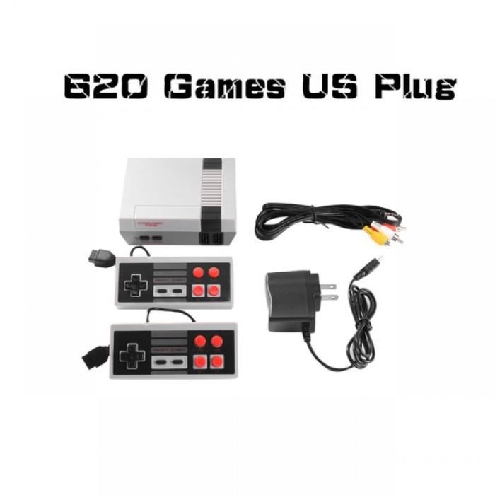 Rouge avec gamepad - Console de jeux vidéo rétro avec 620 jeux classiques intégrés, lecteur
