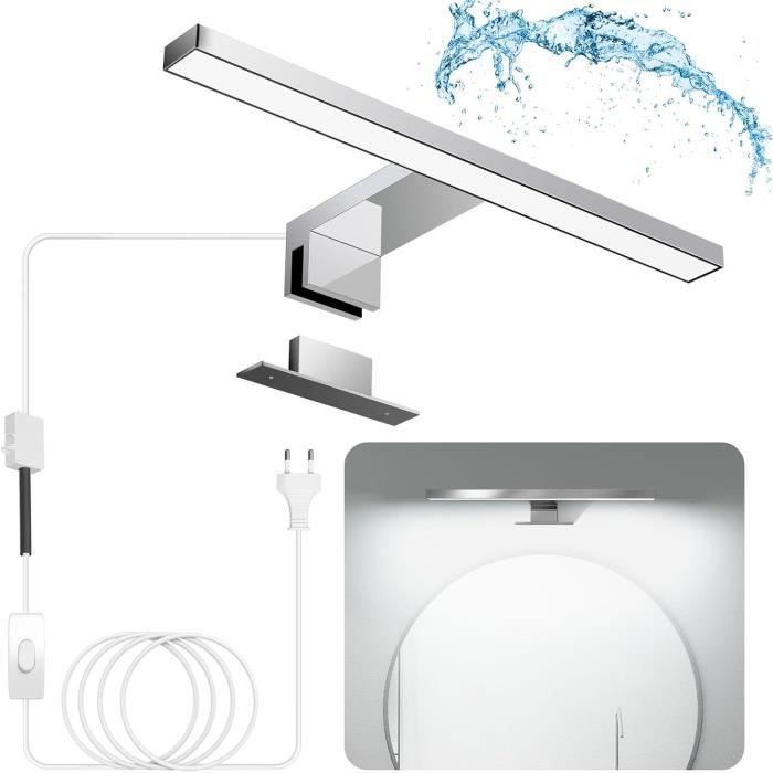 Luminaire Salle De Bain Mural SEBSON® LED Lampe Miroir Salle De Bain 40cm, Lumiere De Miroir Avec Interrupteur, Lampe Maquillage IP44, Blanc Neutre 4000K, 8W, 800lm - 400x133x38mm En Destockage Et Reconditionné - 6
