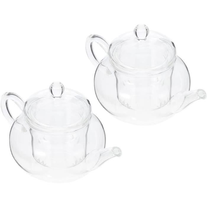 Théière En Verre Théière à Fleurs Roses Bouilloire à Thé En Verre