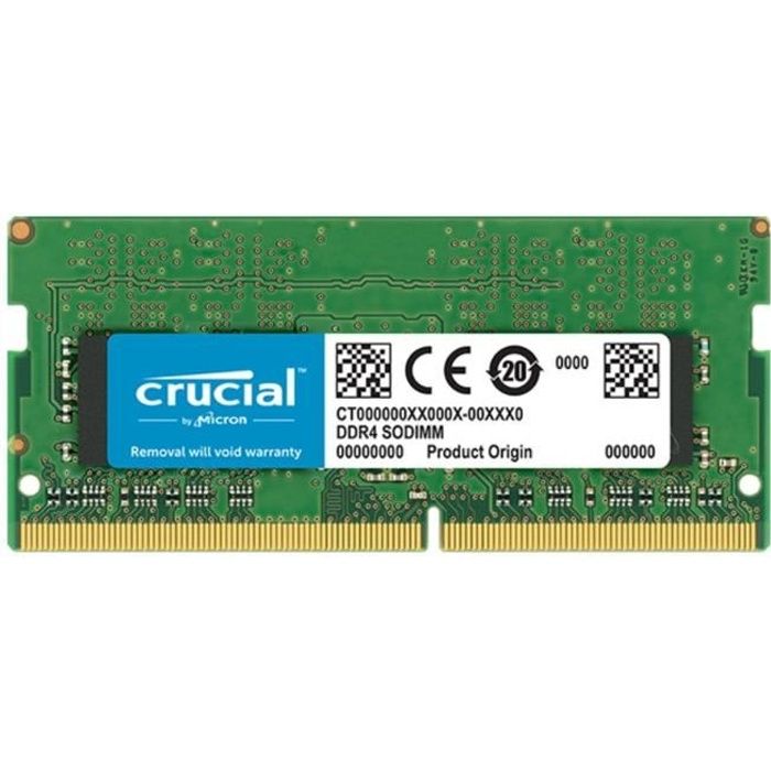 Vente Memoire PC Mémoire CRUCIAL 8GB DDR4 2400 MT/s (PC4-19200) CL17 DR x8 Unbuffered SODIMM 260pin pas cher Vente Memoire PC Mémoire CRUCIAL 8GB DDR4 2400 MT/s (PC4-19200) CL17 DR x8 Unbuffered SODIMM 260pin pas cher