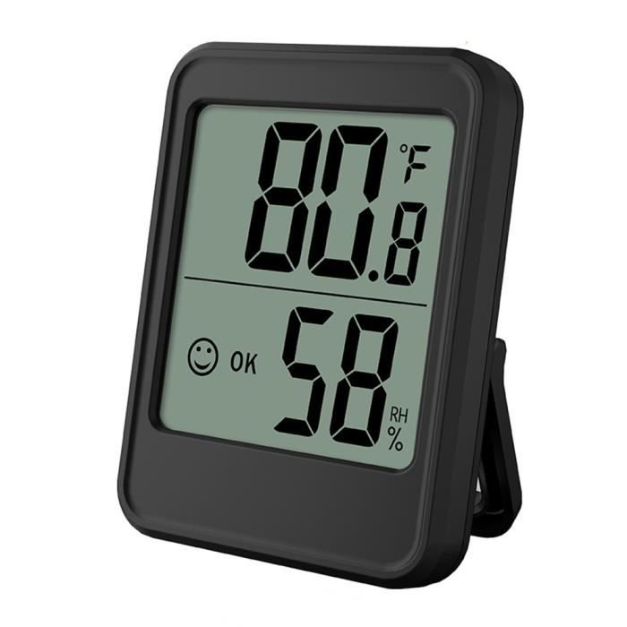 Comparer les prix de Thermomètre Intérieur - DAMILY - Noir - Hygromètre Thermomètre Électronique - Thermomètre d'humidité