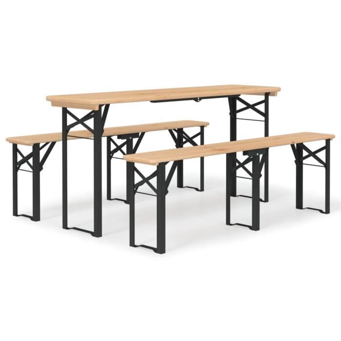 Table Pliante Beer Pong En Bois – Refinery & Co – Jeu De Soirée (Tasses Non Incluses)