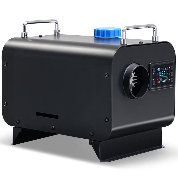 Chauffage Diesel Tout-en-Un -Portable 12 V 8 kW -Réchauffeur d'Air Diesel 0,1-0,25 L/h -40 °c ~ 80 °℃ Réglable Contrôle LCD -Noir