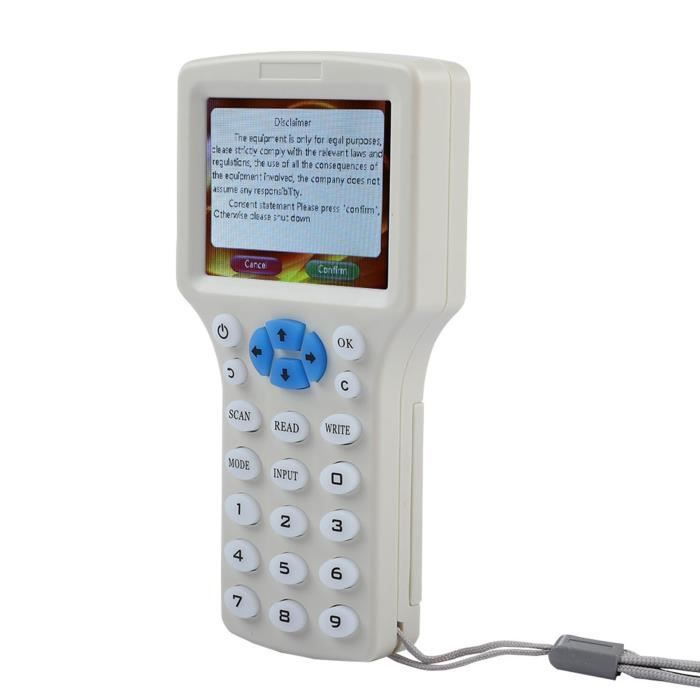 Lecteur/copieur De Cartes RFID NFC - 10 Fréquences, écran Couleur, Décryptage, Compatible Nombreuses Cartes