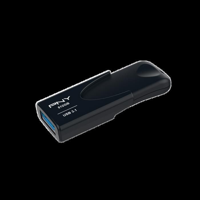 Lecteur USB Flash - PNY - Attache 4 - 512 Go - USB Type-A 3.2 Gen 1 - Noir