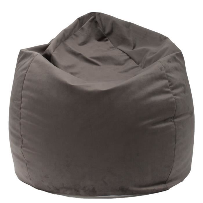 pouf poire - jumbo bag - william velvet onyx - velours 100% polyester - 80x130 cm - 300l
