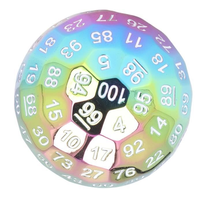 Orbe De Fate – Dé D100 Métallique Géant – 45 Mm – 100 Faces – Accessoire RPG – Spray Prismatique – Luxe