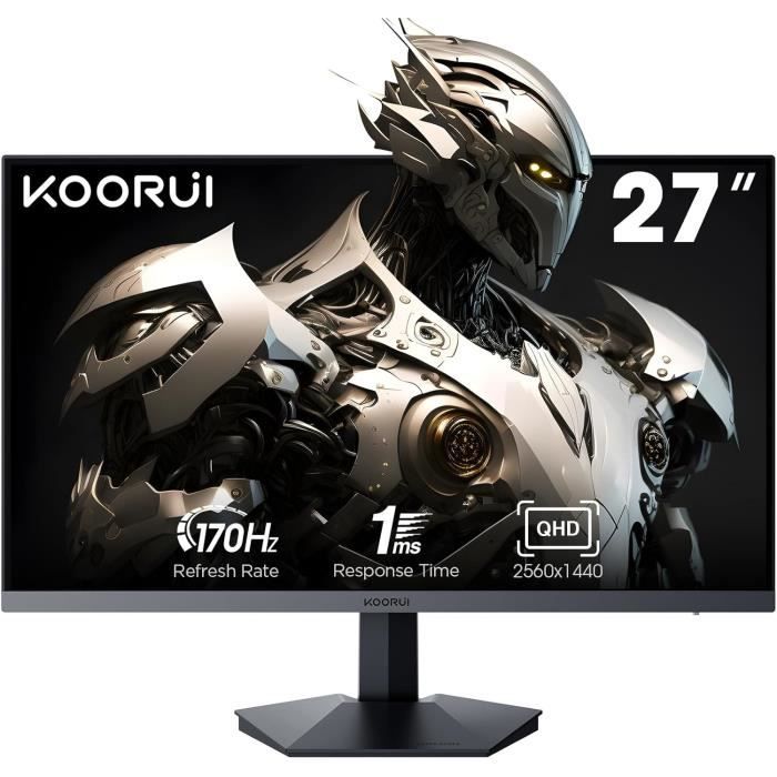 Ecran Gaming – KOORUI – 27 Pouces – QHD 2560 x 1440 – 170 Hz – 1 ms – IPS