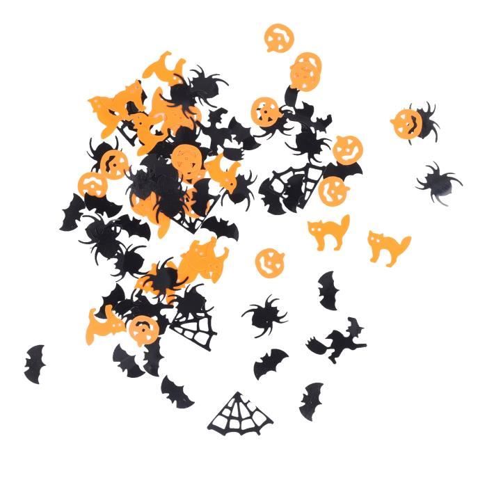 Confettis Halloween - 30g - Formes Citrouille Et Feuilles D'érable Pailletées Orange/jaune/rouge - Décoration De Table