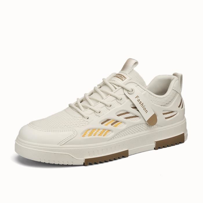 INSFITY Baskets Homme - INSFITY - Sneakers en maille respirante - Plat - Beige