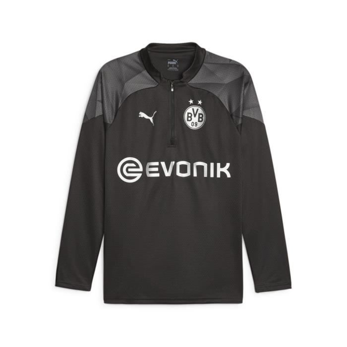 Veste de survêtement Training 1/4 zip avec sponsor Borussia Dortmund 2023/24 - noir/puma silver - M