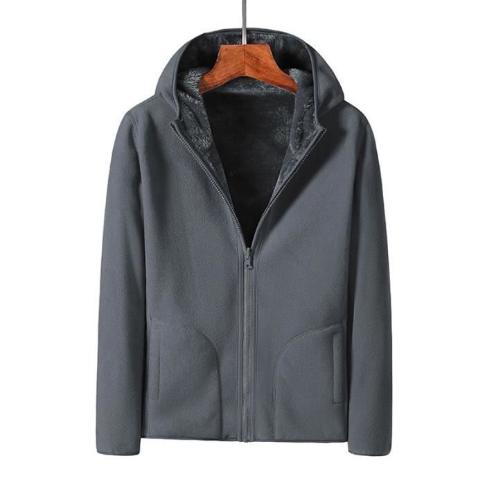 Veste Polaire Homme Avec Capuche - Chaud Hiver & Automne | Coupe Classique Unie | Pour Sport, Extérieur Ou Décontracté
