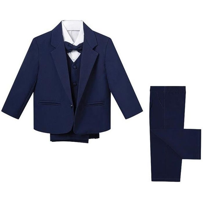 Yizyif Ensemble Costume Mariage Bapteme Smoking Pour Bebe Garcon Tenue 5 Pieces 6 24 Mois Bleu Marine Bleu Marine Cdiscount Pret A Porter