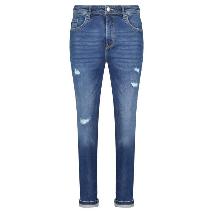 Jeans Vintage ENERGIE - Coupe Slim Droit, Effet Délavé Bleu, Taille W29 L34, Neuf Avec étiquette