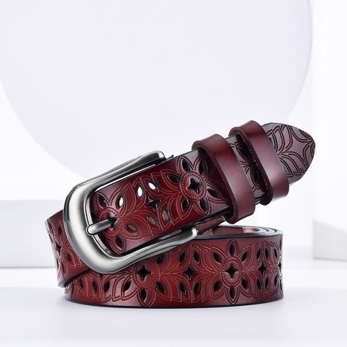 CEINTURE,Ceintures En Cuir Véritable à Boucle Pour Femme, Doublées En