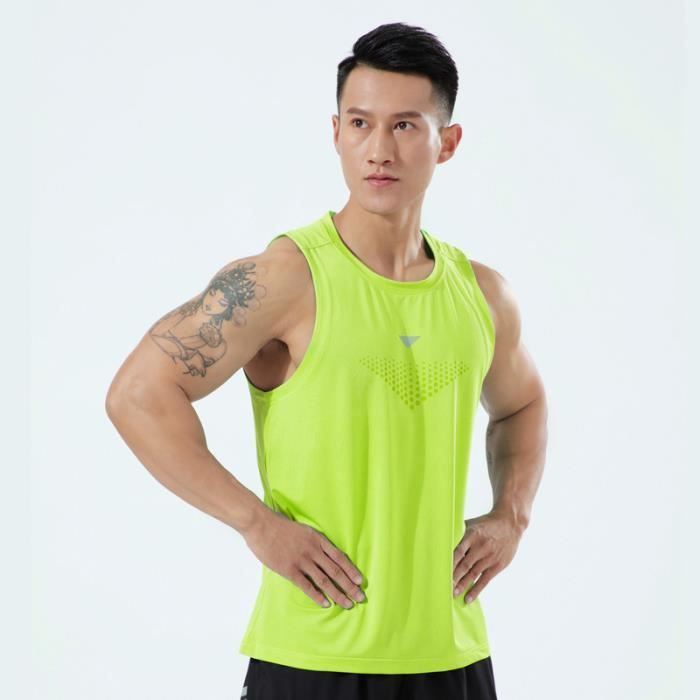 Débardeur de Sport Homme - Séchage Rapide - Vert fluo - Fitness Running -  Cdiscount Sport