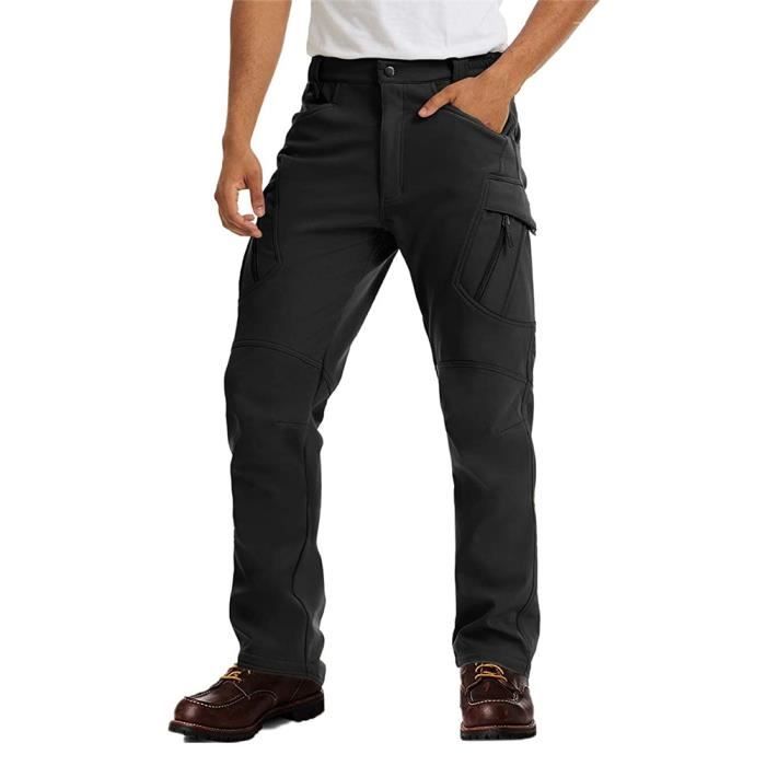 Pantalon Hiver Homme En Polaire Épaisse | Fausse Fourrure Intérieure | Taille à Cordon | Pour Randonnée, Loisirs, Maison