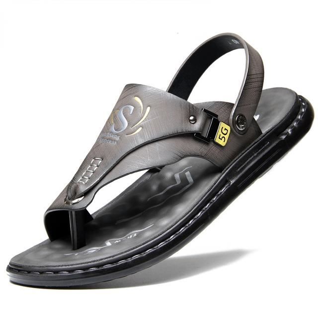 Sandales Homme En Cuir PAYMA – Semelle Caoutchouc, Intérieur Rembourré, Scratch Ajustable
