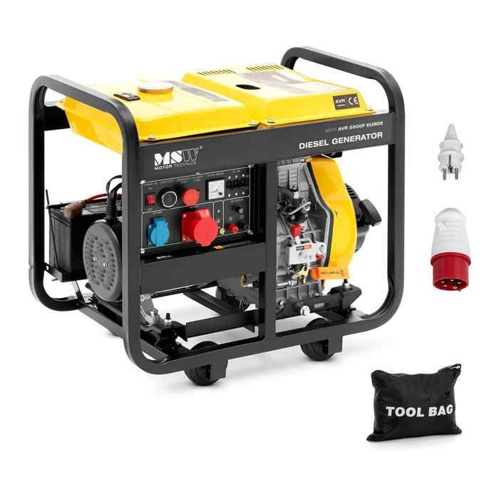 Groupe électrogène diesel 5000 W 12,5 L 240/400 V Mobile