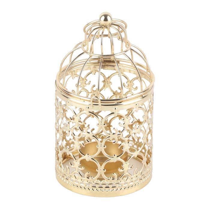 Eosnow Chandelier ajouré en forme de Cage, bougeoir avec décor d'oiseau