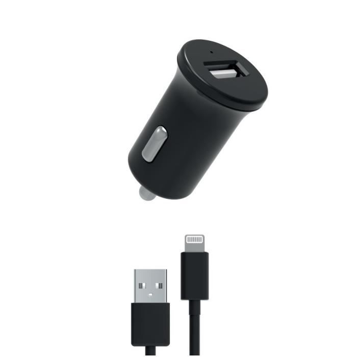 MYWAY PACK CHARGEUR VOITURE 12W + USB-A LIGHTNING NOIR