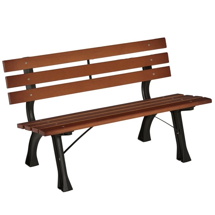 Outsunny - Banc de jardin - Bois de sapin - 120x57x70cm - Marron