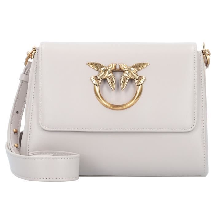 Sac PINKO Love Click Classique - Modèle Chevronné En Cuir, Couleur Lilas, Taille Mini, Neuf Avec étiquettes