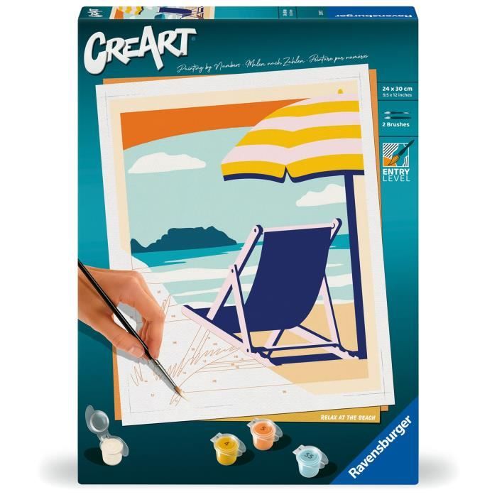 CreArt 24x30 cm Relax at the Beach Adulte Peinture par numéros 23897 Ravensburger