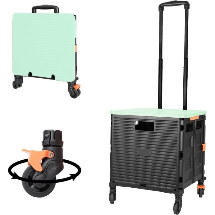 Chariot De Courses Pliable 50L Jurhan - Avec Sac Isotherne, 3 Roues Pour Escaliers, Charge 30kg, Aluminium