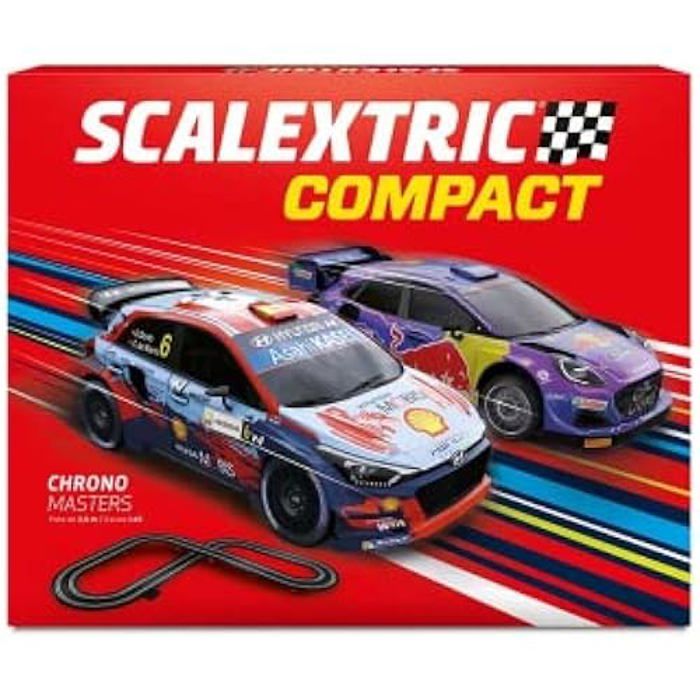 Circuit Scalextric Compact Speed Race - Piste Complète Avec 2 Voitures - Échelle 1:43 - Pour Enfants Et Adultes - Cadeau Jeu De Course