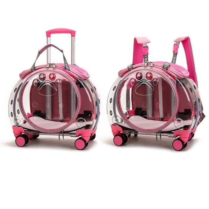 Meilleurs prix pour Caisse de chariot pour animaux de compagnie sac de chat transparent sortir portable muet roue universelle boîte à air portable