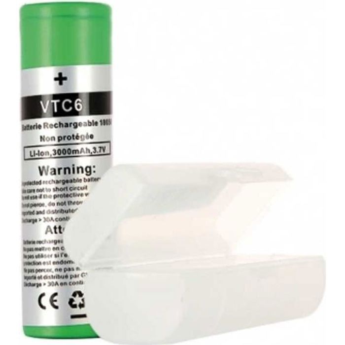 2 PCS Accus 18650 VTC6 - 3000 mAh INR 3.7V Rechargeable Li-ion batteries  compatibles cigarette electronique
