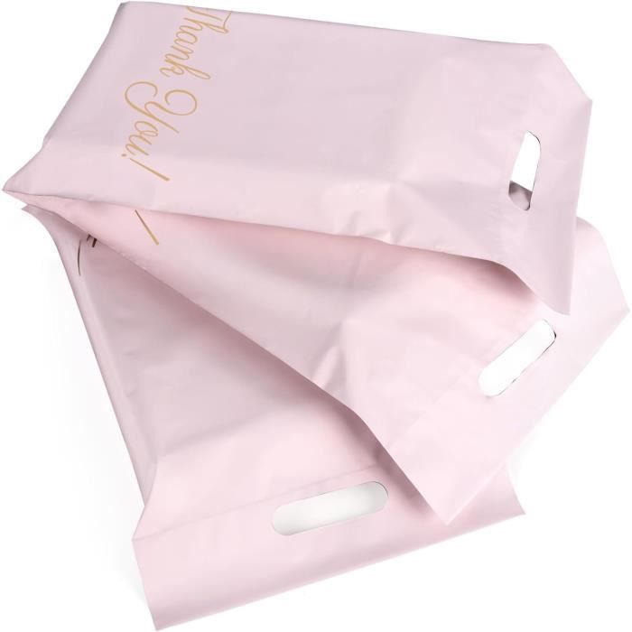 60 Rose Champagne Emballage Colis Vinted Plastique,"Thank you" Pochette Envoi,25 x 35cm Sacs d