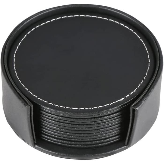 Lot De 6 Dessous De Verre Ronds En Silicone Pour éviter Les Taches Et L'adhérence (noir