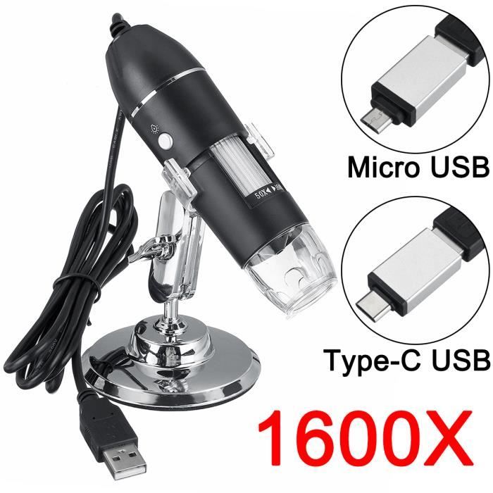 Microscope Numérique USB Digital 8 LED TEMPSA - Grossissement 1600X - Zoom  - Inspection vidéo en temps réel - Cdiscount Appareil Photo