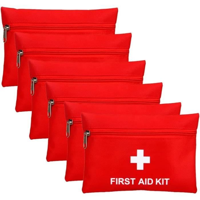 SwirlColor Trousse De Secours Vide 2 Pièces – Mini Trousse Pharmacie Portable 13x10x4 Cm, Rose + Gris – Sac Pratique Pour Maison, Voiture, Voyage, Camping