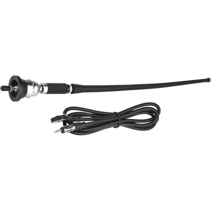 Antenne Voiture AM FM Universelle Eightwood - Fiche DIN - Câble 3m