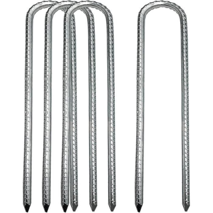 Piquets D’Ancrage Au Sol En Acier Galvanisé – 6 Pièces 30 Cm – Crochets Robuste Pour Tente, Trampoline, Clôture & Camping