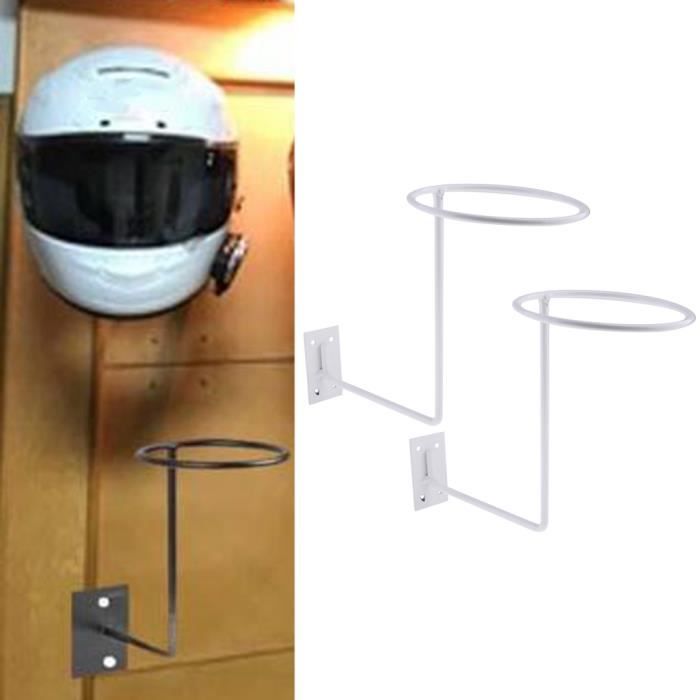Support Mural Casque Moto LNSYSNS - Lot De 2, ABS Noir, Charge 5 Kg, Installation Facile Avec Vis