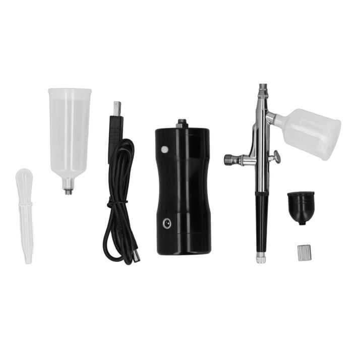Or Rose) Kit aérographe sans fil avec compresseur, mini aérographe