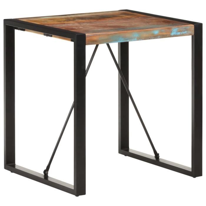 vidaXL Table à manger Bois de récupération 70 cm