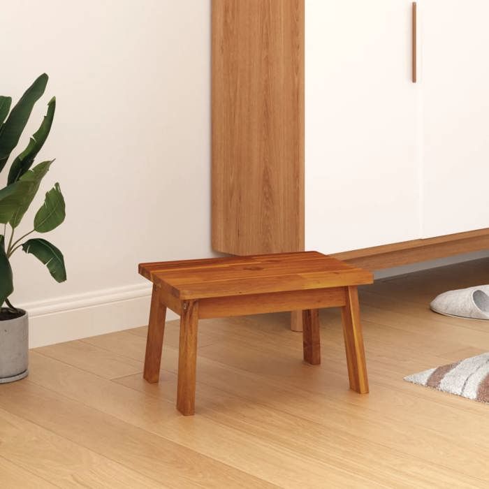 vidaXL Tabouret-escabeau 38x26x22 cm Bois dacacia solide escabeau petit tabouret tabouret dextérieur repose-pied 153332