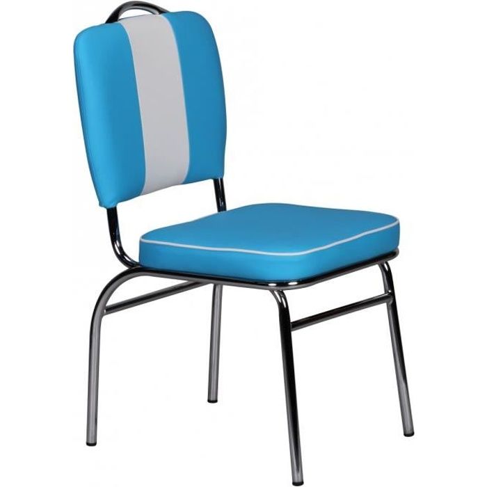 chaise rétro américan 50amp rsquo s/60amp rsquo s diner bleue