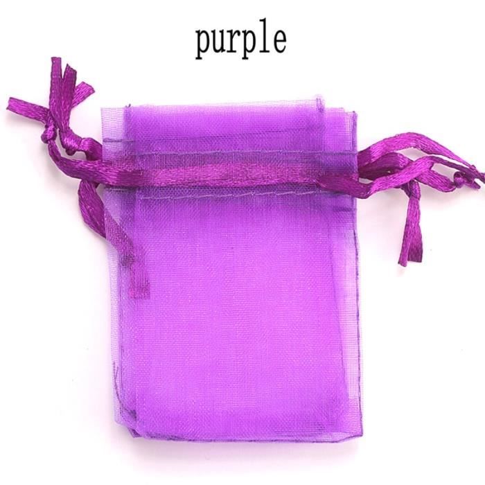 100 Pochettes En Organza Avec Cordon - 7x9 Cm Pour Bonbons, Bijoux, Mariage Et Cadeaux