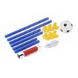Mini filet de poteau de but de football de football pliant avec jouet de sport pour enfants, bleu et jaune-1