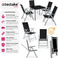 TECTAKE Ensemble chaises de salle à manger STABIA avec Cadre en aluminium pour 4 personnes Résistant aux intempéries - Gris/Argent-1