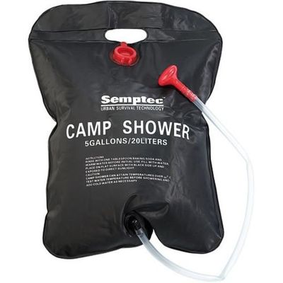 Douche Solaire Tadomoe 20L Avec Pompe Intelligente Rechargeable – Indicateur De Température, Lampe LED, Jet Réglable – Idéal Camping, Plage, Rando