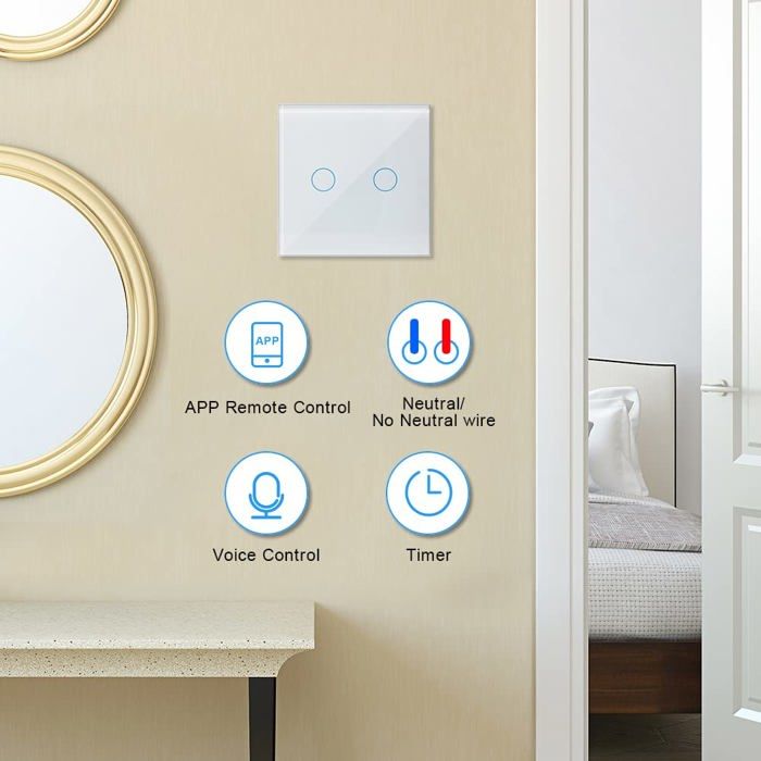 4PC Interrupteur WIFI Interrupteur Connecté Compatible Avec Alexa Alexa Inter