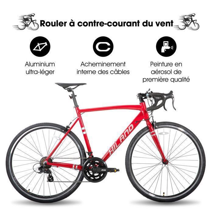 Hiland Véloe Route Course 700c Racing Bike City-Véloe De Route Ville Avec 14 Vitesses Transmission 53cm Blanc Hiland Véloe Route Course 700c Racing Bike City-Véloe De Route Ville Avec 14 Vitesses Transmission 53cm Blanc